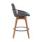 Armen Living Baylor 26" Gray Faux Leather and Walnut Wood Swivel Bar Stool LCBABAWAGR26 - alternate 7